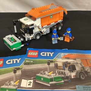 Lego Orange, White & Green Garbage  complete